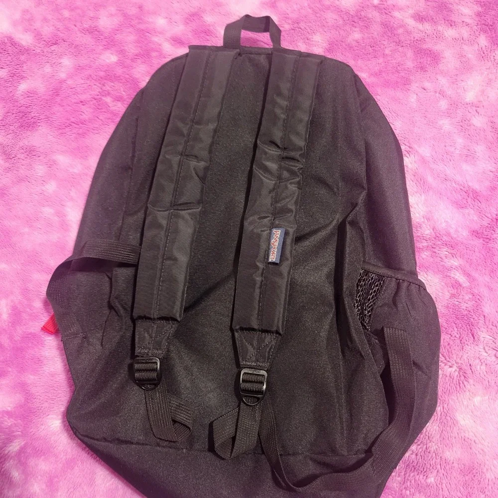 Jansport Cross Town Backpack Rainbow Stripe Black School Bag‎ 16.5 Inch